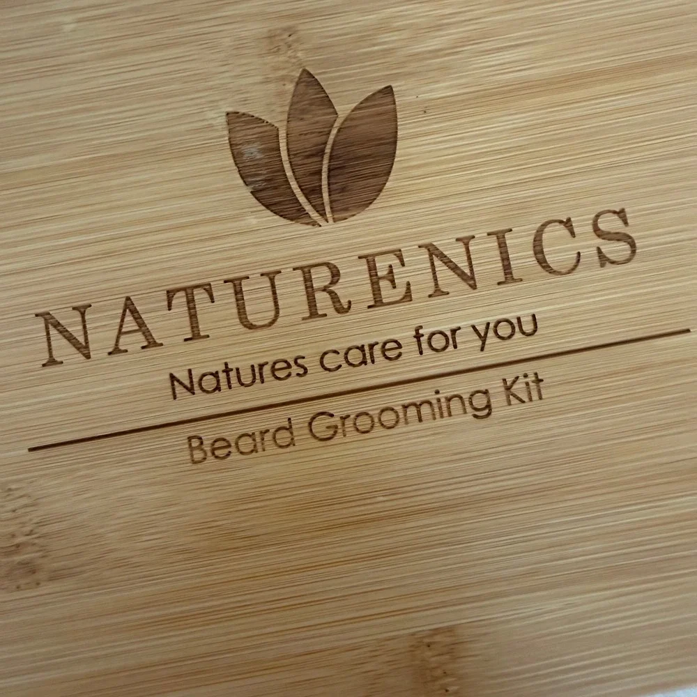 Naturenics Premium Beard Grooming Kit Fragrance Free Bamboo Box Set 5 Piece
